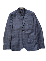 Corneliani Sport Coat 43/44R Blue Plaid Wool
