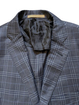 Corneliani Sport Coat 43/44R Blue Plaid Wool