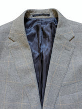 John Lewis x Kynoch Sport Coat 42R Light Grey Windowpane 2-button Wool/Cotton/Cashmere