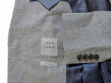 John Lewis x Kynoch Sport Coat 42R Light Grey Windowpane 2-button Wool/Cotton/Cashmere
