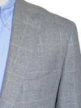 John Lewis x Kynoch Sport Coat 42R Light Grey Windowpane 2-button Wool/Cotton/Cashmere