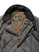 Barbour Jacket S Washed Grey Lutz Padded Quilt Cotton