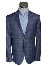 Corneliani Sport Coat 43/44R Blue Plaid Wool