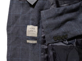 John Lewis x Abraham Moon Sport Coat 39/40R Soft Blue Windowpane 2-button Wool/Cotton