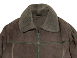 Vintage Richard Draper Lambsuede Shearling Flight Bomber Jacket M/L Olive Green