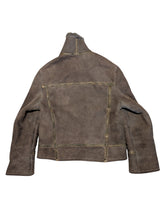 Vintage Richard Draper Lambsuede Shearling Flight Bomber Jacket M/L Olive Green