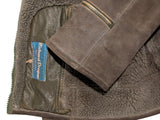 Vintage Richard Draper Lambsuede Shearling Flight Bomber Jacket M/L Olive Green