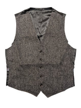 Marks & Spencer Abraham Moon Waistcoat/Vest M Charcoal Grey Herringbone Wool