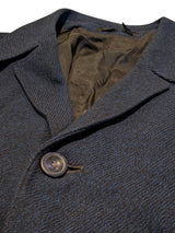 Vintage Burton Balmacaan Raglan Coat M/L Dark Charcoal Blue Twill Wool