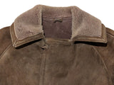 Vintage Bentleys Leather Lamb Shearling Raglan Coat M/40 Soft Brown 3-Button