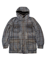 Barbour Jacket S Blue Plaid Blundel Waxed Cotton Rare