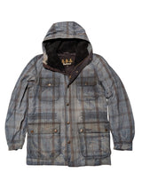 Barbour Jacket S Blue Plaid Blundel Waxed Cotton Rare