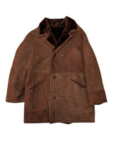 Vintage Burton England Shearling Suede Coat XL/44 Brown DB