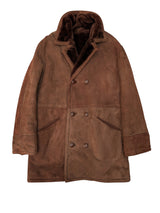 Vintage Burton England Shearling Suede Coat XL/44 Brown DB