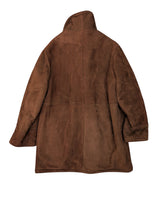 Vintage Burton England Shearling Suede Coat XL/44 Brown DB