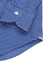 LBM 1911 Xacus Shirt 16 Navy Modern Check Cotton