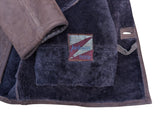Vintage Jackson British Leather Lamb Shearling Coat M/40 Rich Brown 4-Button