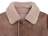 Vintage Nursey's Leather Lambsuede Shearling Coat L Brown Handmade in England