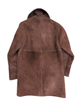 Vintage Barretts Leather Lambsuede Shearling Coat S/38 Brown