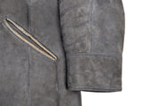Vintage Baily's Leather Lamb Shearling Coat XL/XXL Putty Grey 3-Button