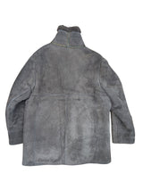 Vintage Baily's Leather Lamb Shearling Coat XL/XXL Putty Grey 3-Button