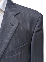 Luigi Bianchi Lubiam Suit 42R Midnight Blue Striped 3-button 110's Wool