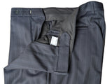 Luigi Bianchi Lubiam Suit 42R Midnight Blue Striped 3-button 110's Wool
