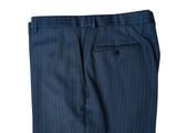 Luigi Bianchi Lubiam Suit 42R Navy Blue Striped 3-button 110's Wool l