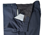 Luigi Bianchi Lubiam Suit 42R Navy Blue Striped 3-button 110's Wool l