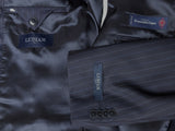 Luigi Bianchi Lubiam Suit 42R Navy Blue Striped 3-button Zegna Wool