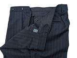 Luigi Bianchi Lubiam Suit 40R Black soft Stripes 3-Button Wool di Fabio