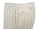 Luigi Bianchi Suit LBM 1911 42R Vanilla Striped 3-Button Linen/Cotton