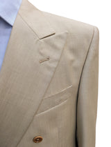 Luigi Bianchi LUBIAM Suit 40R/40L Beige Weave Double Breasted Wool