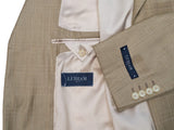 Luigi Bianchi Lubiam Suit 42R Taupe Beige Plaid 3-button Wool