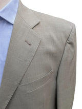 Luigi Bianchi Lubiam Suit 42R Taupe Green 3-button Wool/Linen
