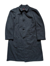 Vintage Yorkshire Balmacaan Raglan Coat L/42R Charcoal Grey Melange Pure Wool