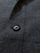 John Lewis x Kynoch Sport Coat 44/45R Charcoal Windowpane 2-button Wool/Cotton