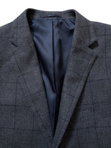 John Lewis x Kynoch Sport Coat 44/45R Charcoal Windowpane 2-button Wool/Cotton