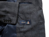 John Lewis x Kynoch Sport Coat 44/45R Charcoal Windowpane 2-button Wool/Cotton
