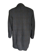 Vintage Burton Royal Warrant Balmacaan Raglan Coat L/42R Charcoal Grey Plaid Pure Wool