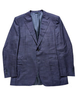 Canali Sport Coat 42R Ink Blue Plaid Wool