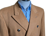 Vintage Bespoke Polo Coat 40/42 Camel Tan Pure Cashmere