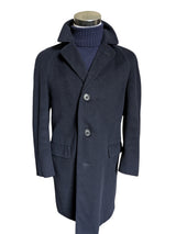 Vintage Burton/Junex Balmacaan Raglan Coat M Navy Blue Wool