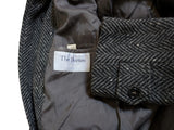Vintage Burton Belted Balmacaan Raglan Coat M/40R Charcoal Flecked Herringbone Heavy Wool
