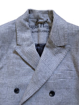 Douglas Hayward Coat M/40 Light Grey POW Plaid Wool/Cashmere