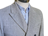 Douglas Hayward Coat M/40 Light Grey POW Plaid Wool/Cashmere