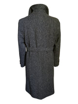 Vintage Burton Belted Balmacaan Raglan Coat M/40R Charcoal Flecked Herringbone Heavy Wool