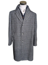 Vintage Dhobi England Coat XL/44R Grey Plaid Wool