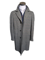 Vintage Lockerby Scottish Tweed Raglan Coat M/40 Earthy Grey Wool