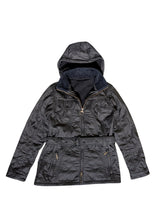 Barbour Ladies Hooded Jacket M/6 US Navy Gracie Polar Quilt Polyester